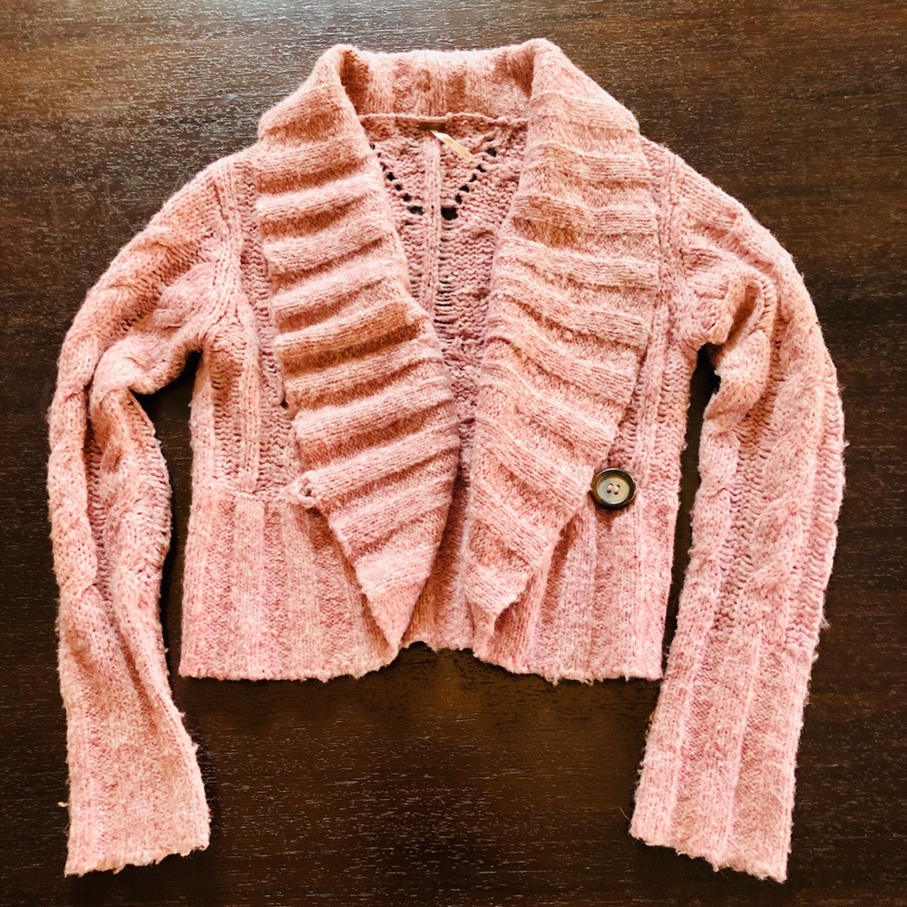Free People Blush Knit Cropped Cardigan Sweater - Picture 4 of 8